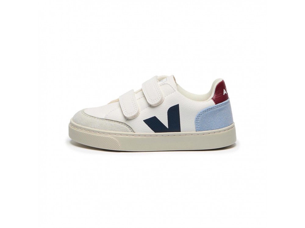 Deportiva con velcro blanco/azul/azulón V12VEL de Veja