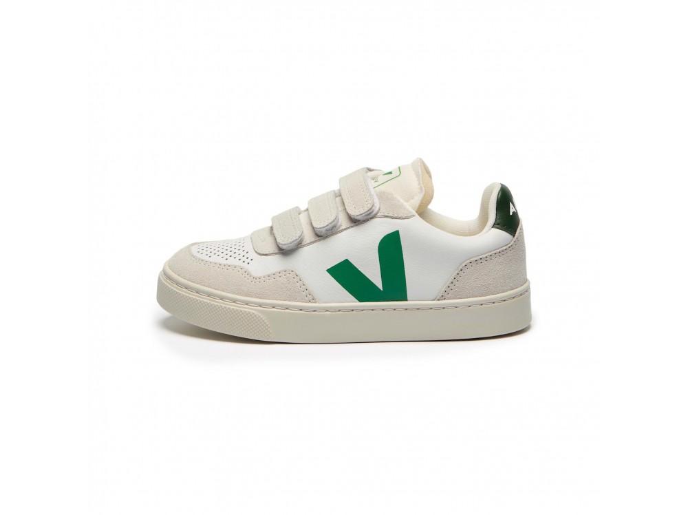 Zapatilla de velcro blanco/verde V90VEL de Veja
