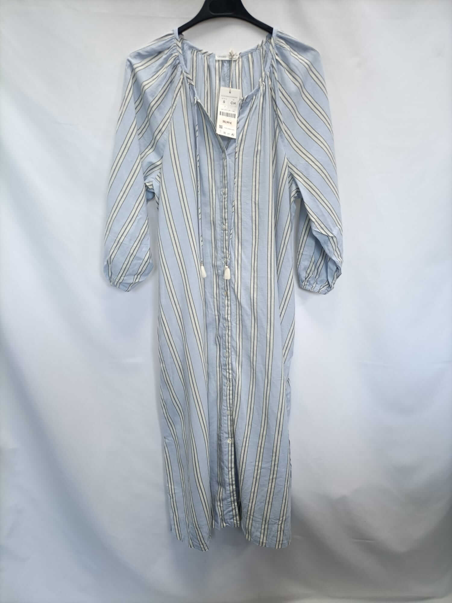 OYSHO.Vestido largo rayas abotonado T.s