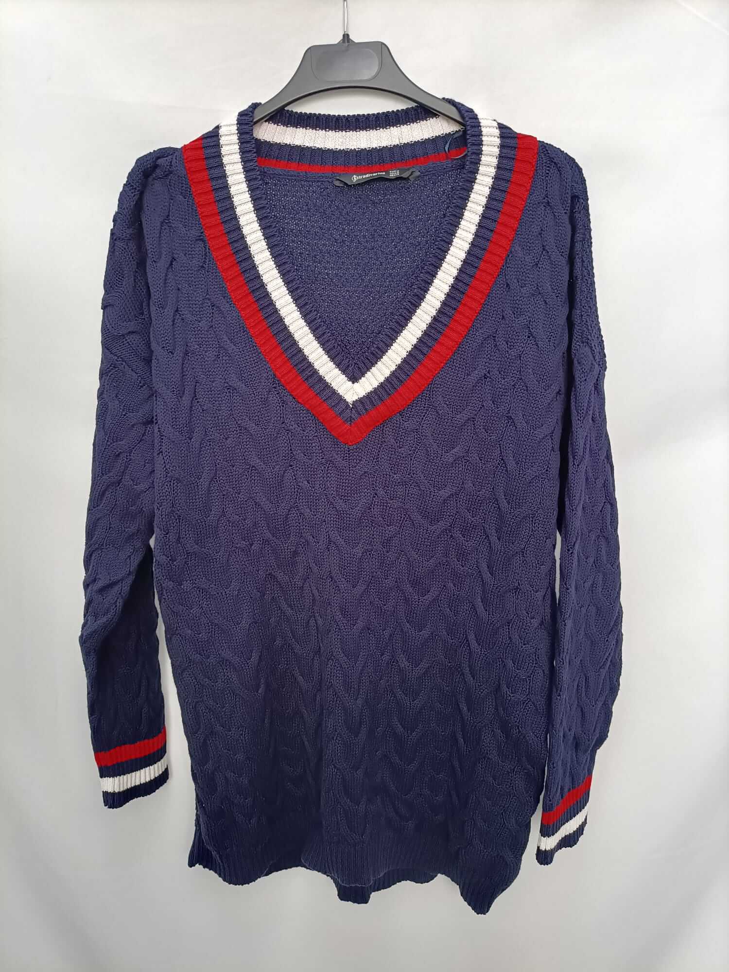 STRADIVARIUS.Jersey pico rayas T.m