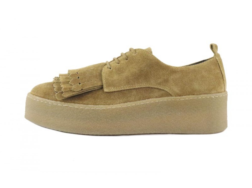 Zapato ante cuero con lengueta y plataforma 220V