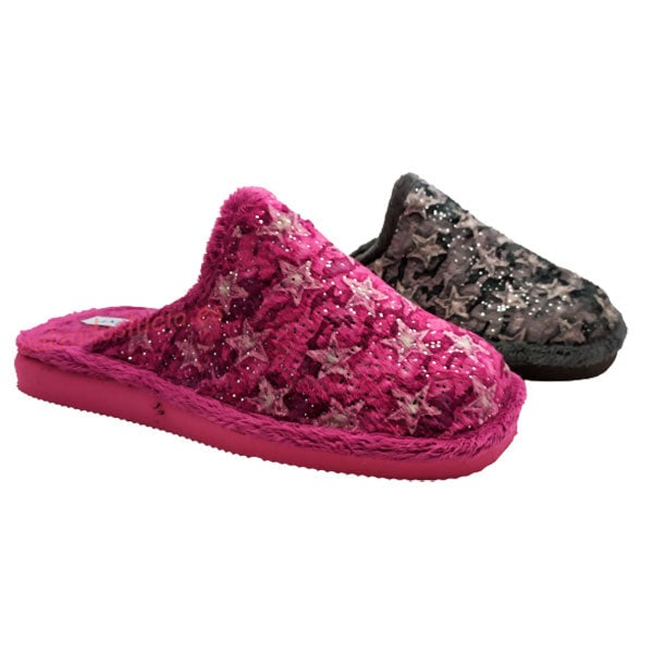 Zapatilla de casa estrellas y brillos de Andinas