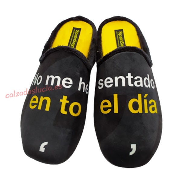 Zapatilla casa Spainsays "No me he sentado en to el día"