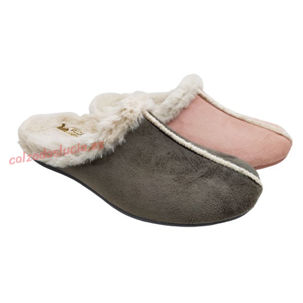 Zapatilla de casa semicerrada de pelos Vulca-Bicha