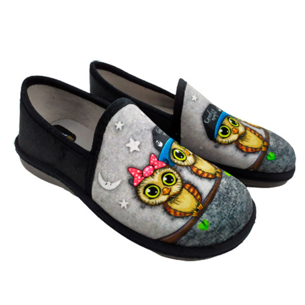 Zapatilla de casa buhos de Salvi Calzados