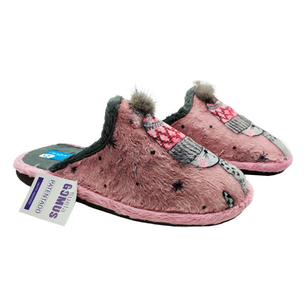 Zapatilla casa gatito con pompón Niágara