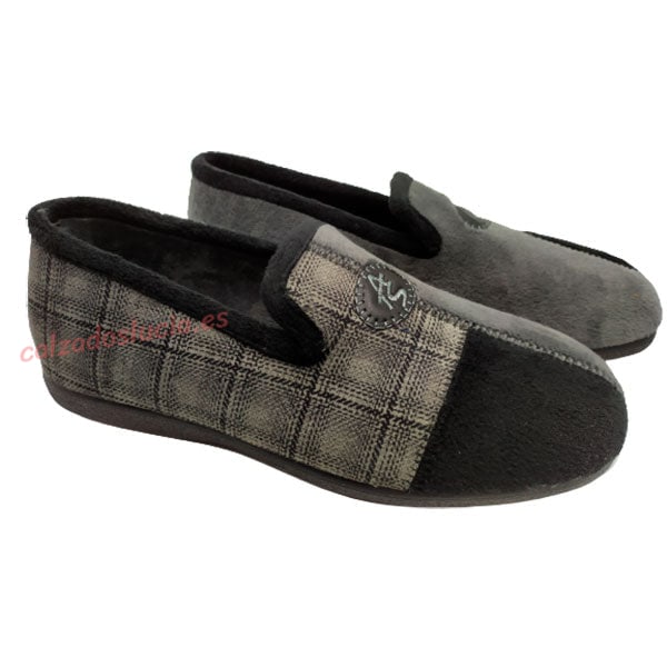 Zapatilla de casa cerrada terciopelo combinado Andinas