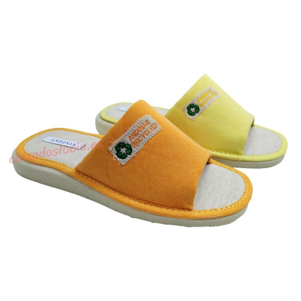 Zapatilla de casa descubierta algodón reciclado Andinas