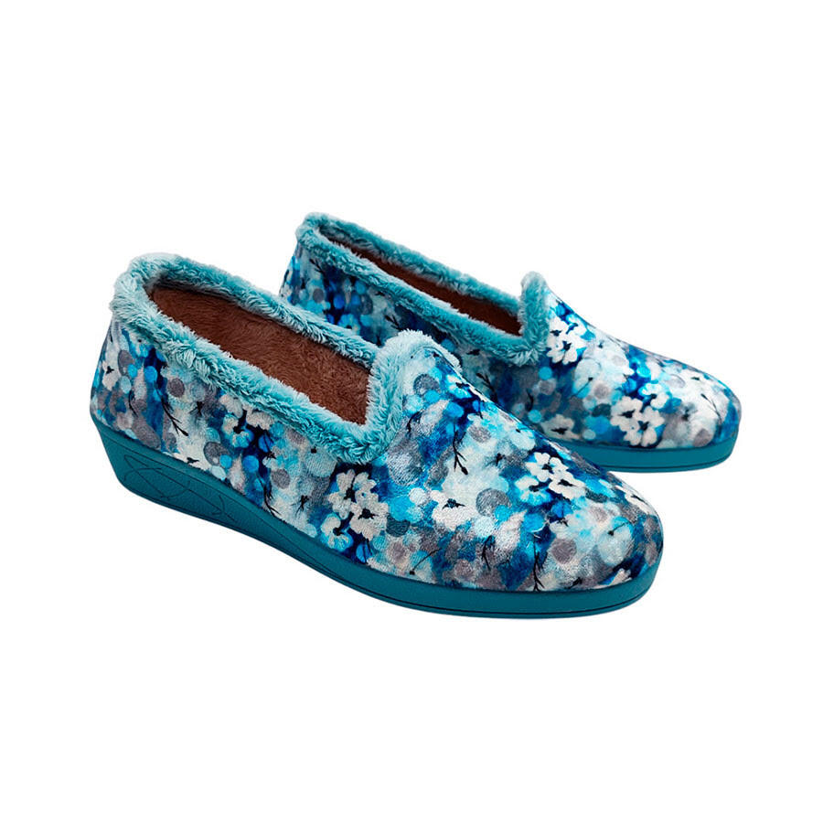 Zapatilla casa con cuña orquídeas de Andinas