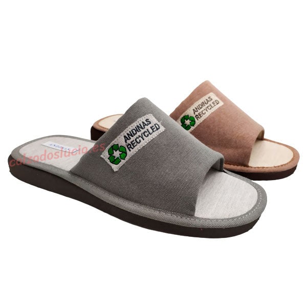 Zapatilla de casa reciclada punta abierta Andinas