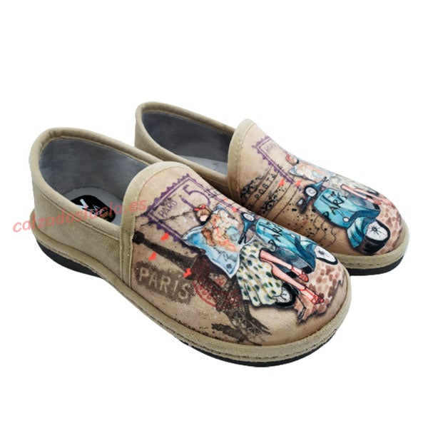 Zapatilla casa cerrada vintage acolchada de Salvi Confort