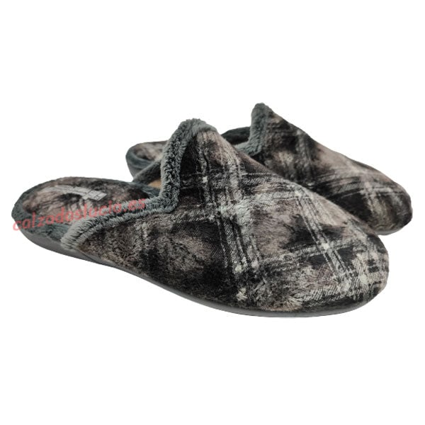 Zapatilla de casa a cuadros destalonada de Vulca-Bicha