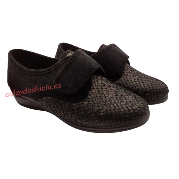 Zapatilla de velcro y licra cuña baja Doctor Cutillas