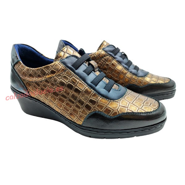 Zapato metalizado con cuña Notton