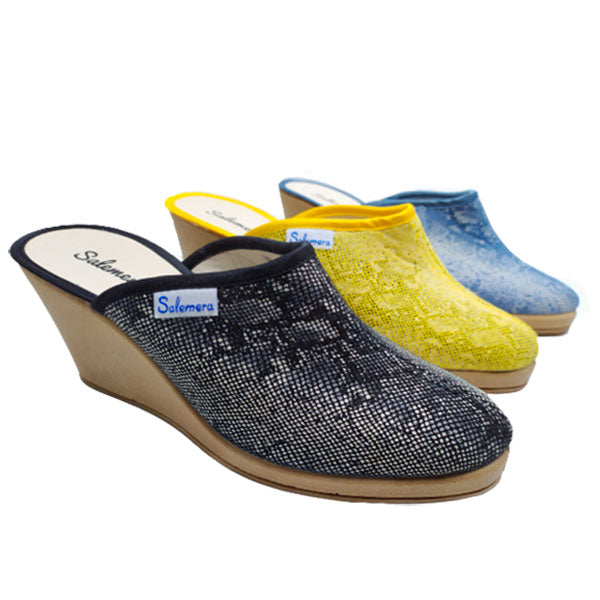 Zueco cuña alta estampado serpiente Salemera verano