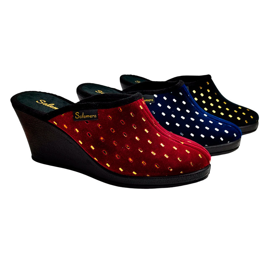 Zueco cuña alta Salemera con brillos