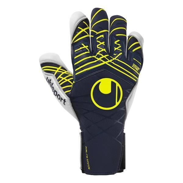 Uhlsport Guantes de portero Prediction Absolutgrip SC - Marina/Blanco/Amarillo fluo