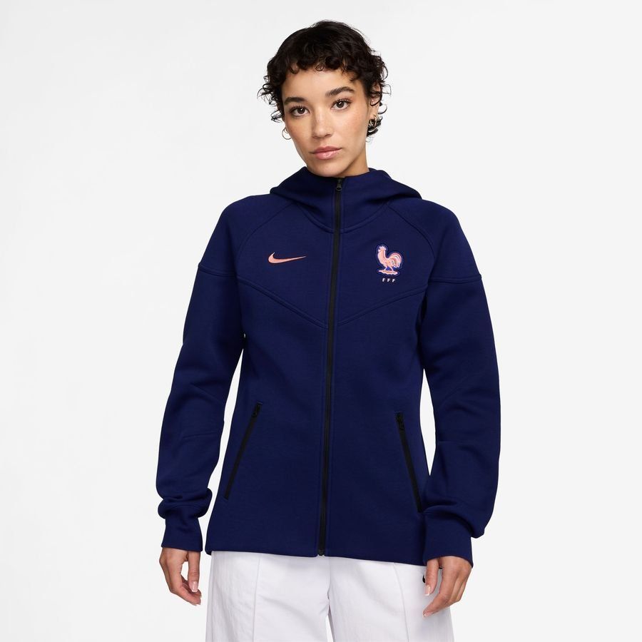 Francia Sudadera con capucha NSW Tech Fleece FZ Women's EURO 2025 - Vacío azul/Rosa Mujeres