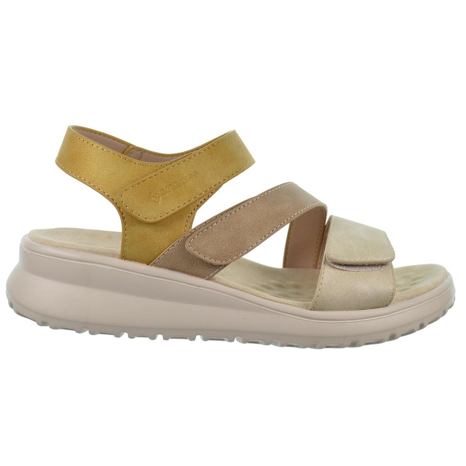 Amarpies 28637 Sandalia Confort Cuña Plataforma Velcro Mujer
