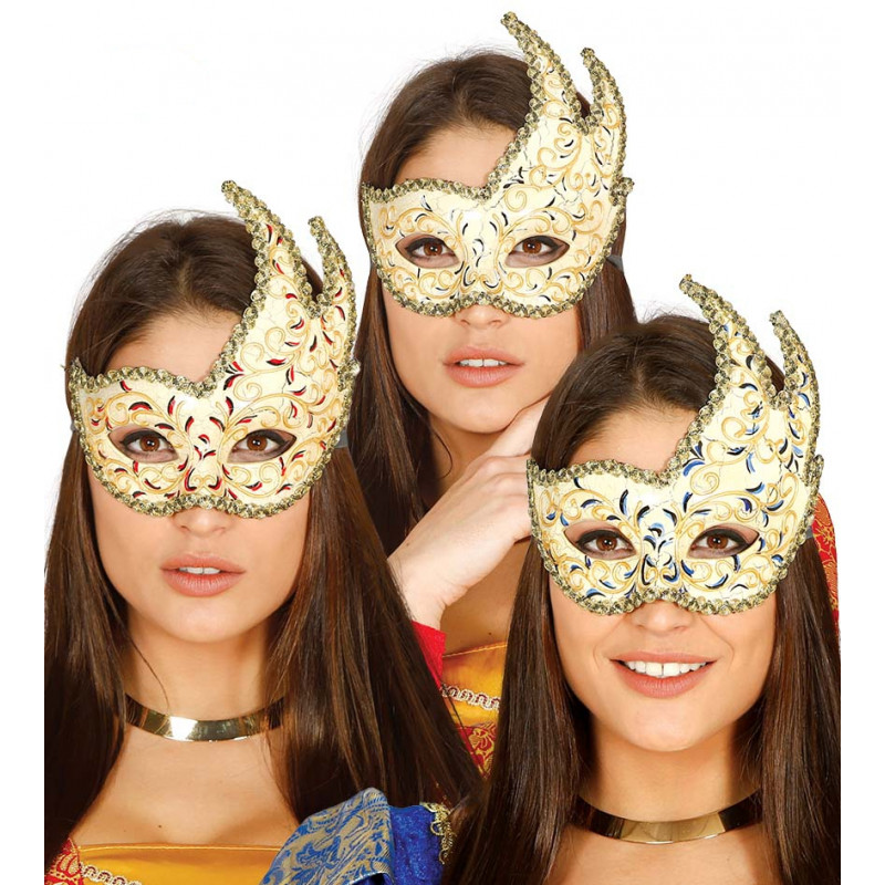 Antifaz veneciano, diseño con colores variados-2D12-400-12922