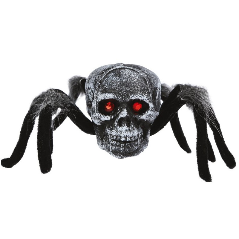 Araña calavera 25 cm - Araña decoración halloween-T-26656