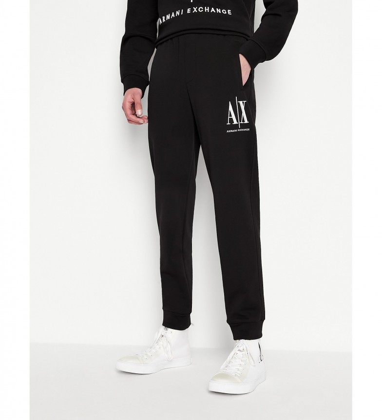 Armani Exchange Pantalón de felpa ICON negro