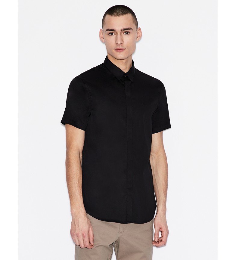 Armani Exchange Camisa Popelín Manga corta negro