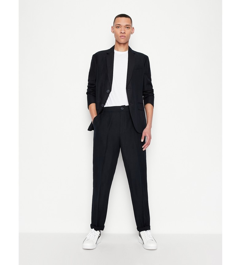 Armani Exchange Pantalón Lino marino