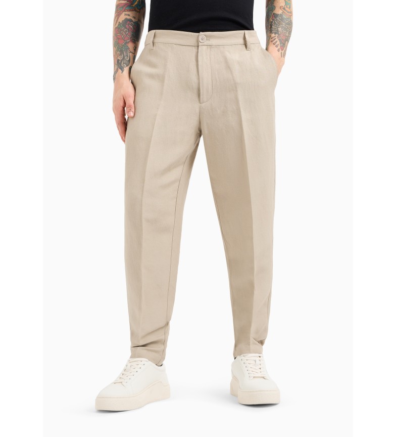 Armani Exchange Pantalón Lino beige