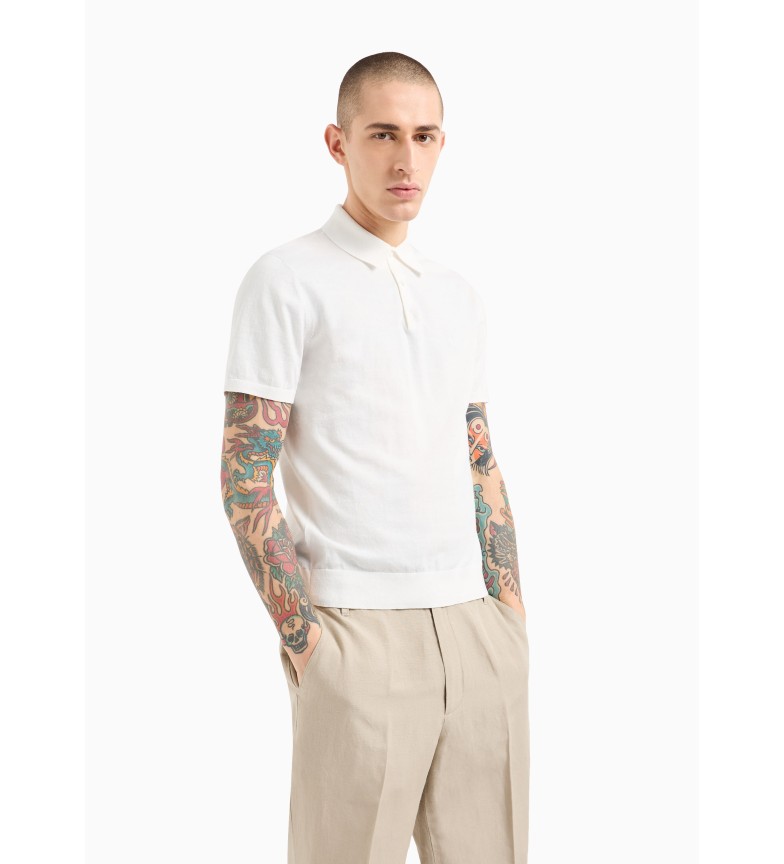 Armani Exchange Polo de Punto blanco