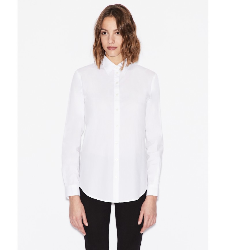 Armani Exchange Camisa popelín blanco