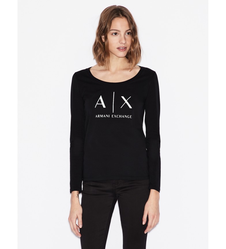 Armani Exchange Camiseta de punto regular fit negro