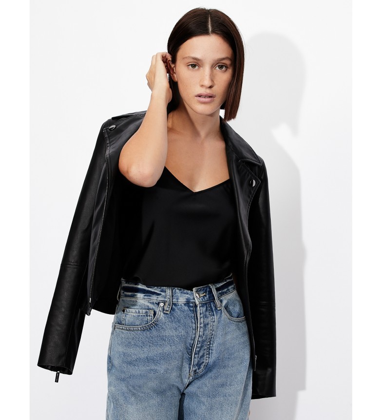 Armani Exchange Camiseta Satinada negro