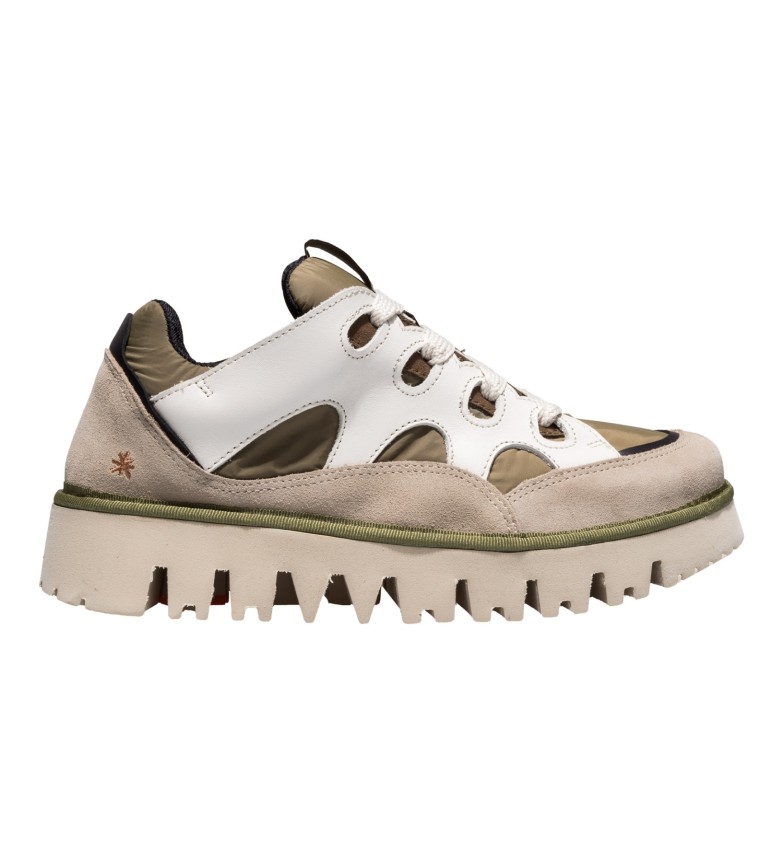 Art Zapatillas de piel 1801 beige, blanco
