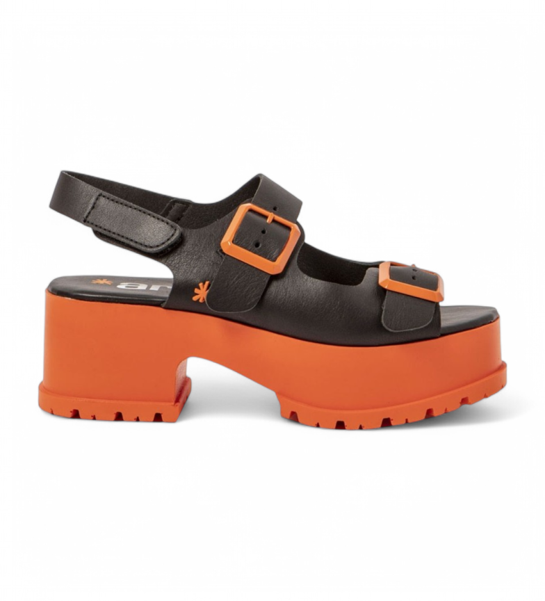 Art Sandalias de piel 1821 Manchester negro, naranja