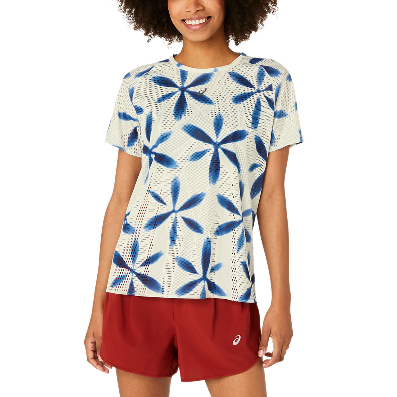 ASICS Metarun Shibori Logo Camiseta Birch/Blue Expanse