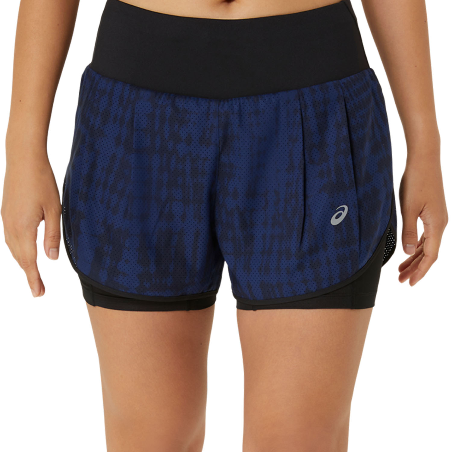 ASICS Road All Over Print 2 in 1 3.5in Shorts Midnight