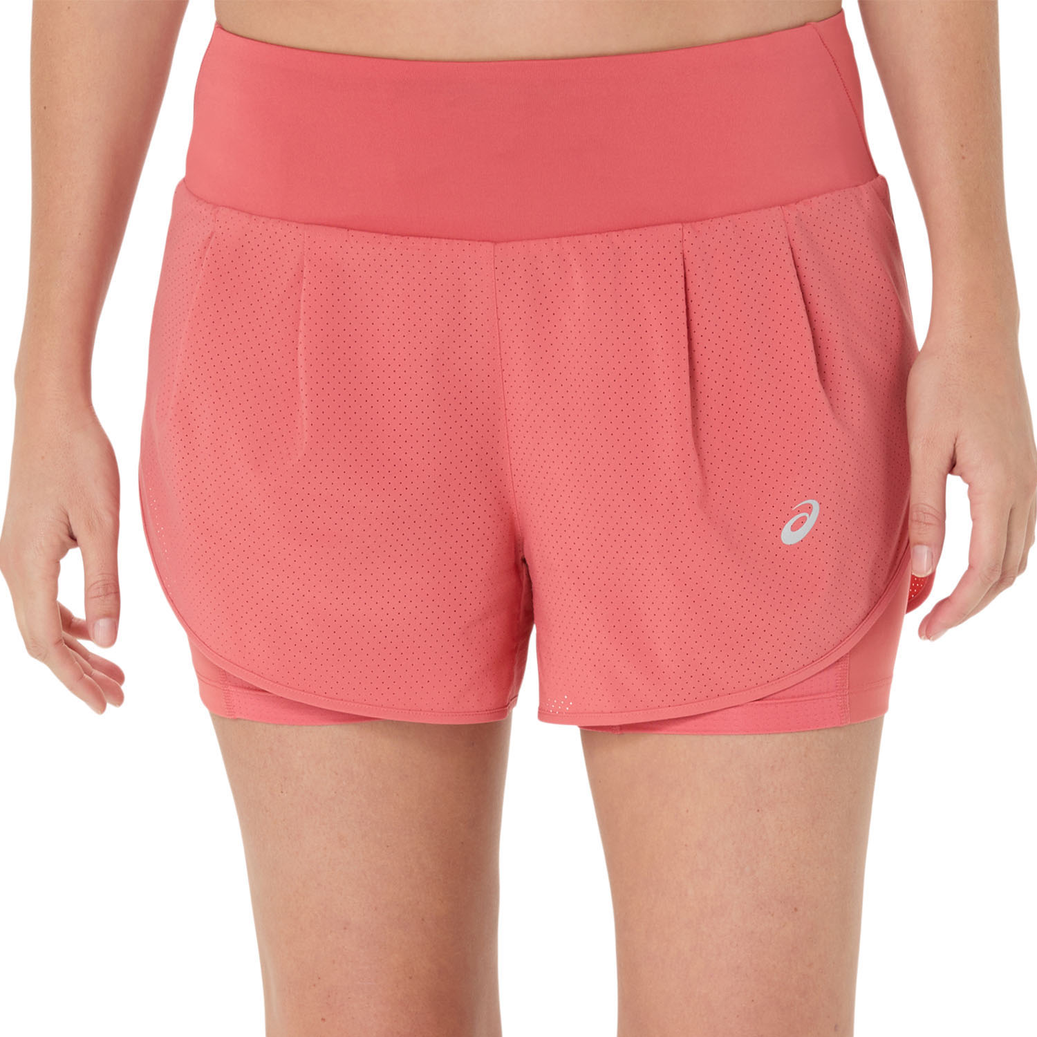 ASICS Road 2 in 1 3.5in Shorts Dark Pink Clay