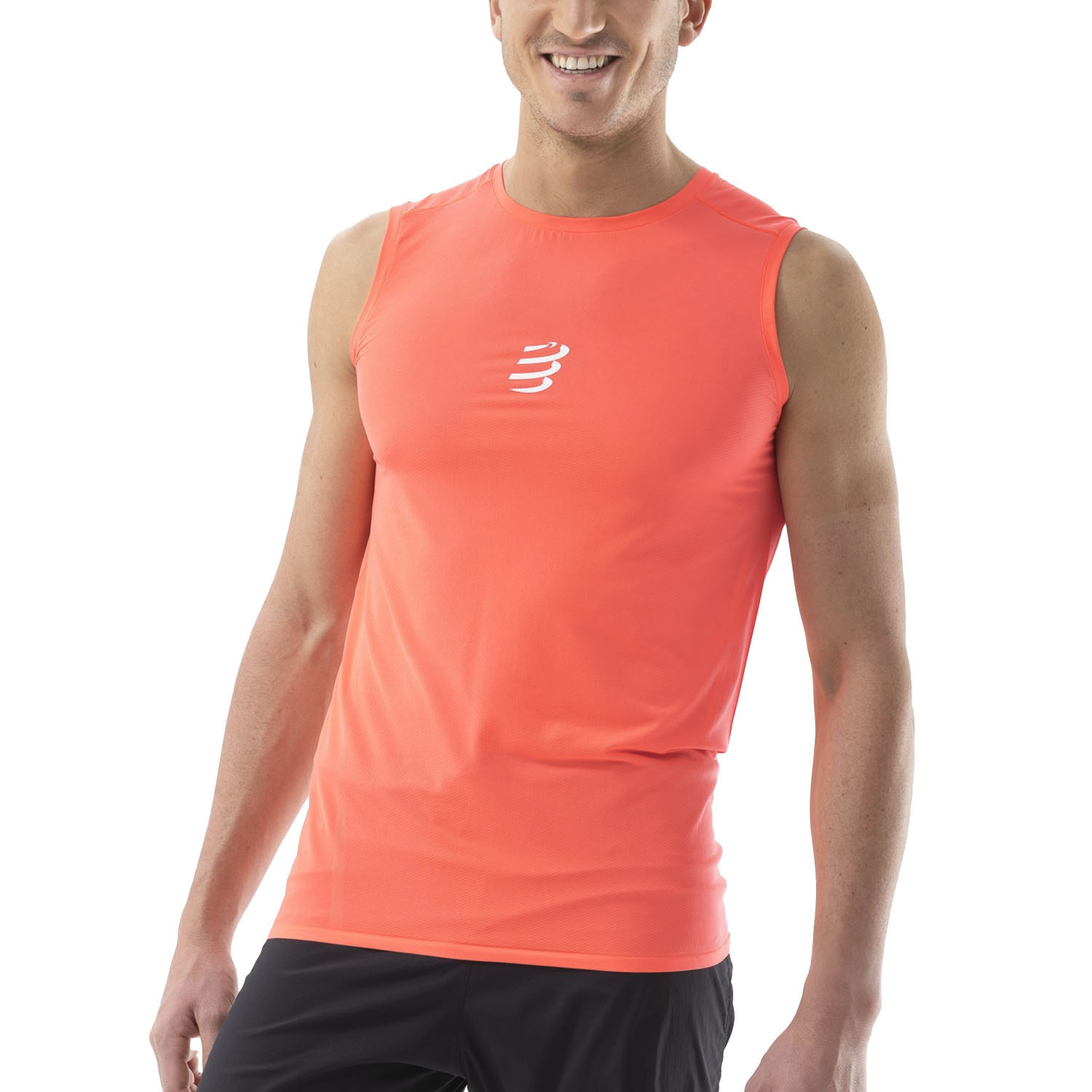 Compressport Logo Top Fluo Red