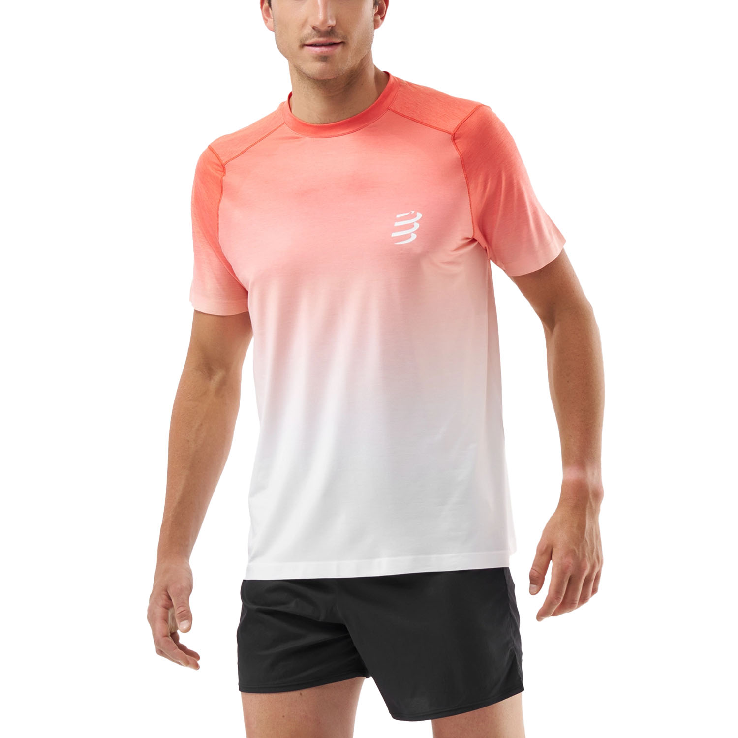 Compressport Performance Logo Camiseta Fluo Red/White