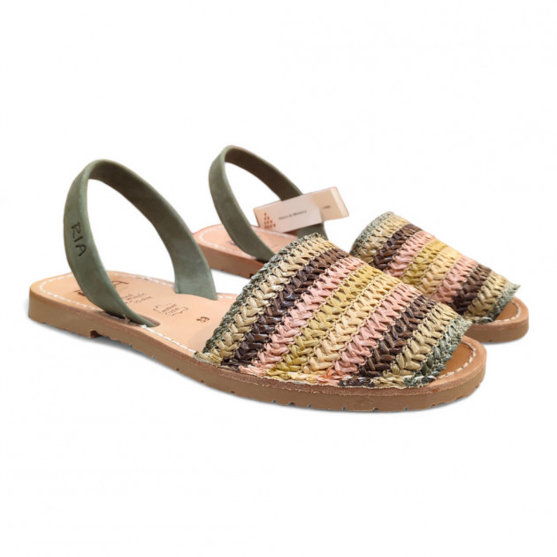 Avarcas Menorquinas Ria multicolor kaki