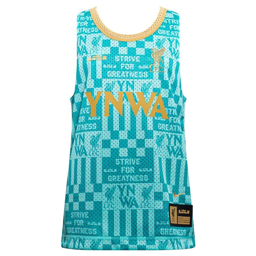 Liverpool Reversible Camiseta de baloncesto Culture of Basketball LeBron x Liverpool FC - Un toque tropical/Negro/Oro Niños