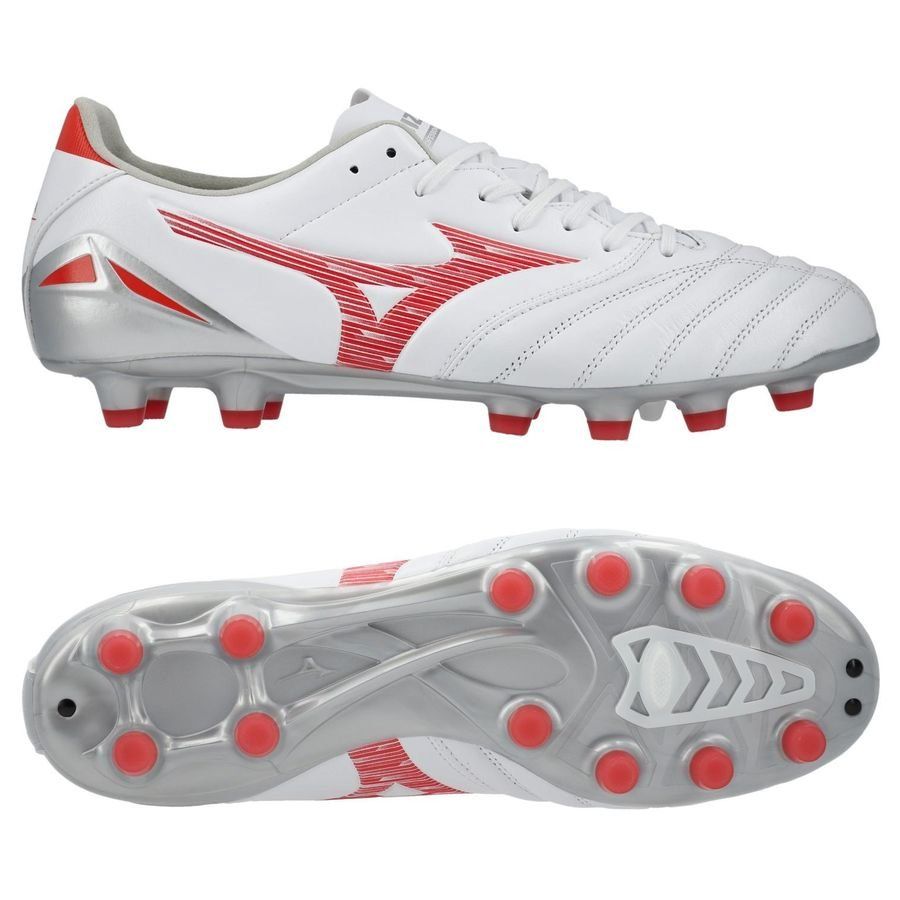 Mizuno Morelia Neo IV Profesional FG Charge - Blanco/Rojo radiante