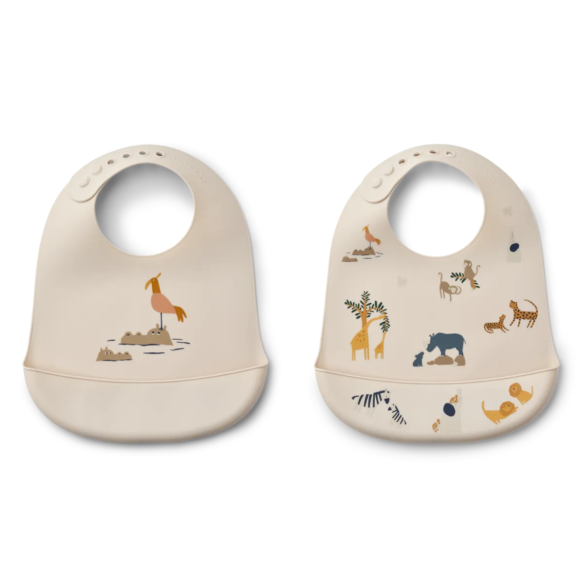 Pack 2 baberos silicona Tilda Liewood All together / Sandy
