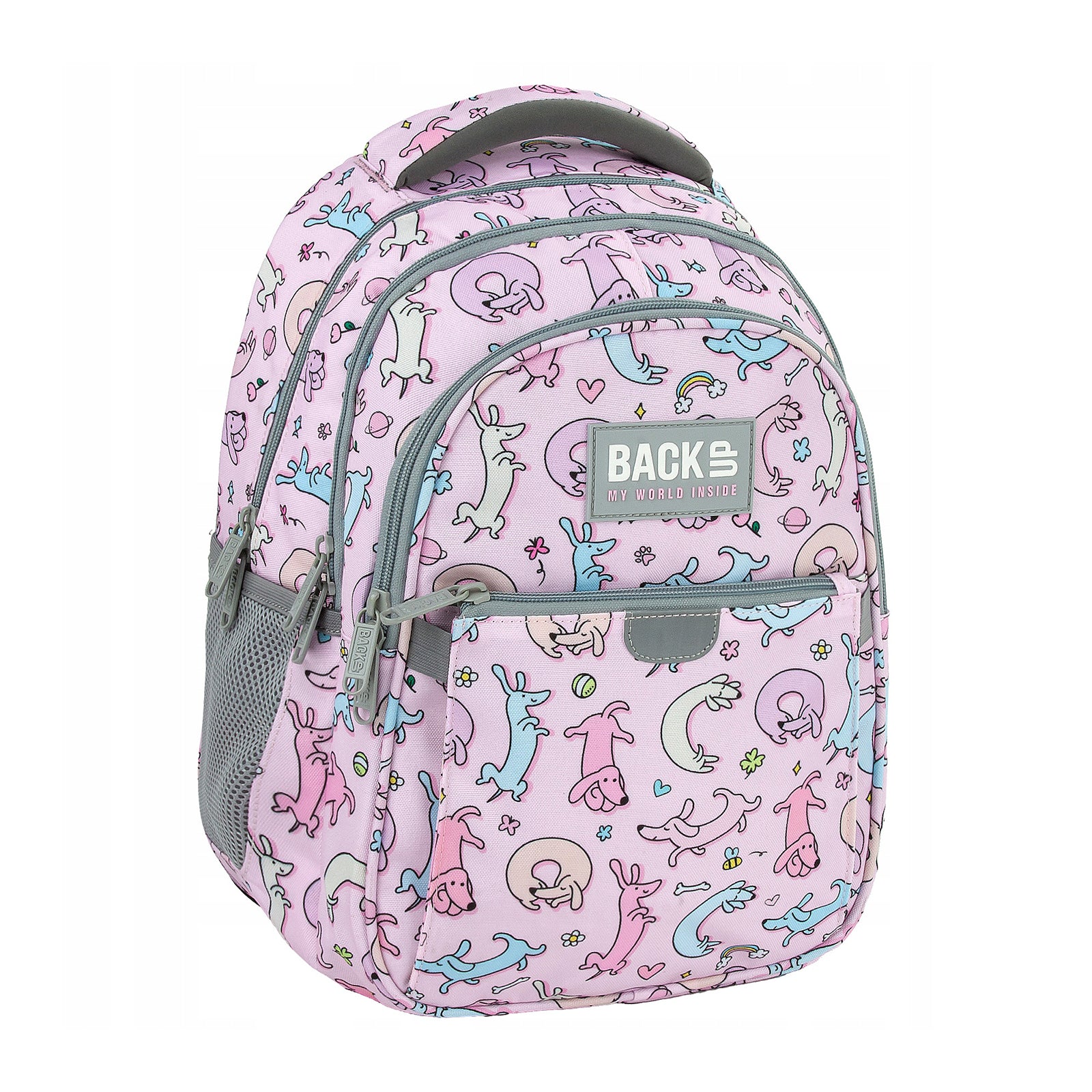 Mochila escolar Back Up Perros Pastel