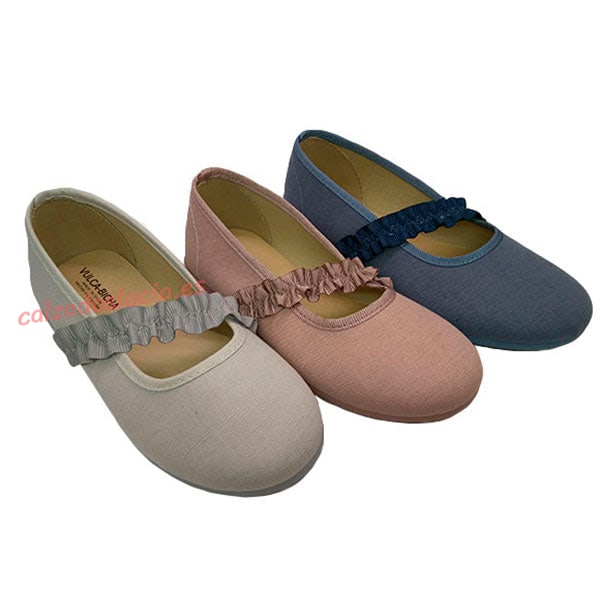 Bailarina de lino con cinta rizada