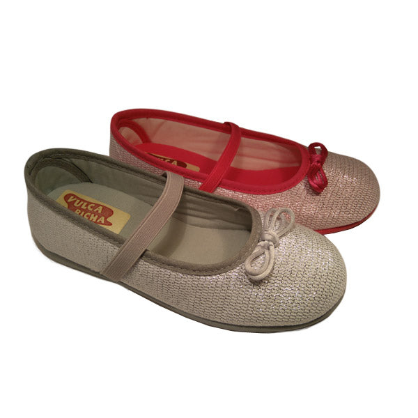 Bailarina de lona plateada