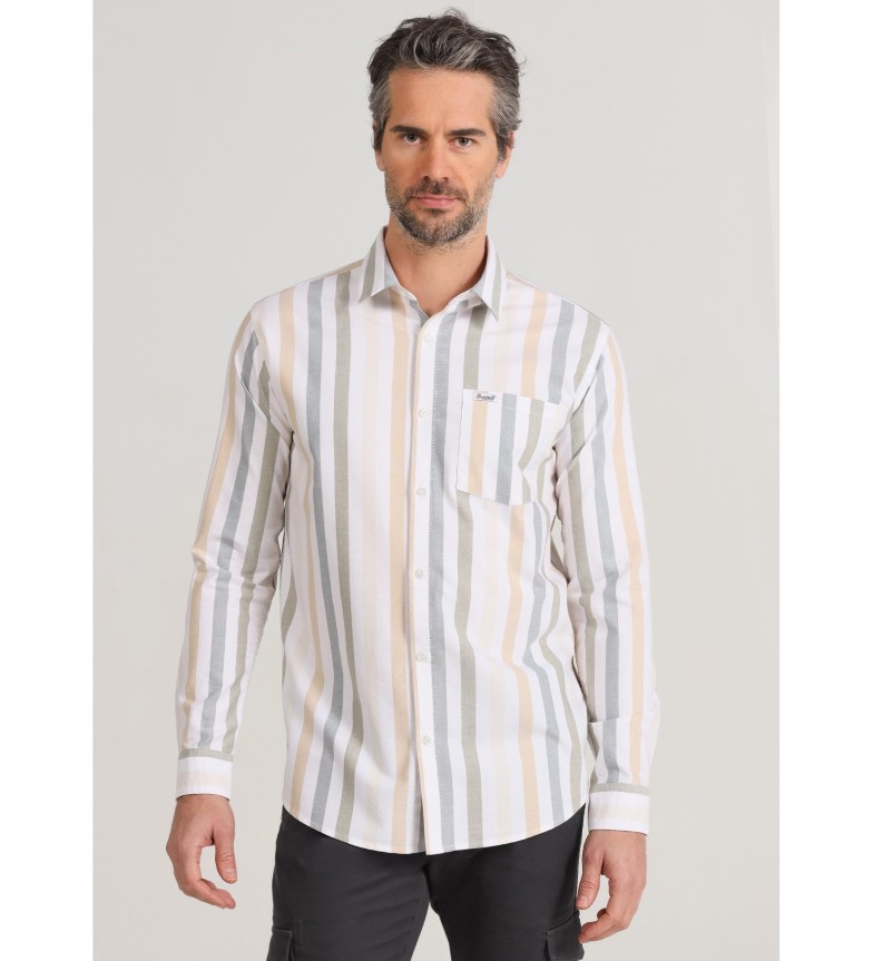 Bendorff Camisa de manga larga oxford a rayas multicolor