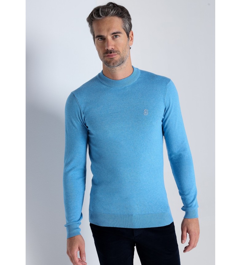 Bendorff Jersey basico con cuello medio azul