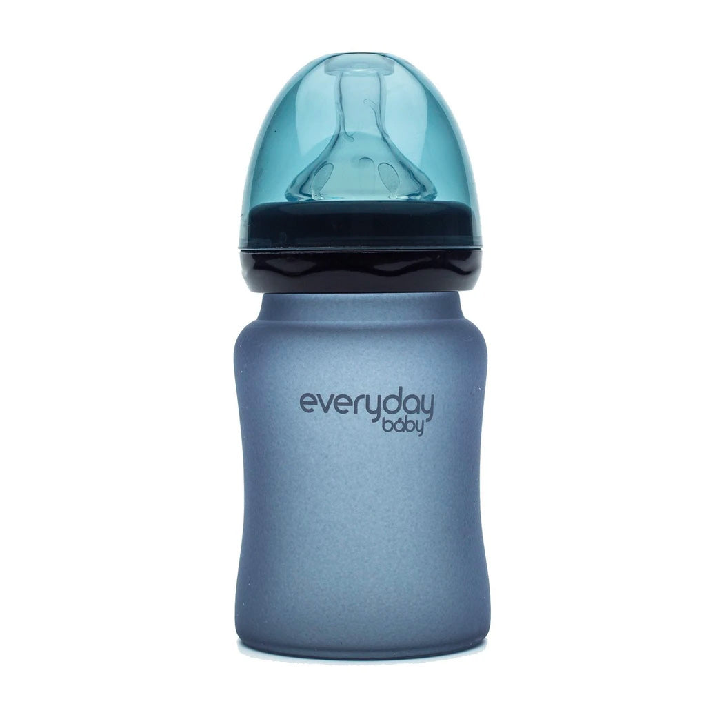 Biberón de cristal 150ml negro Everyday Baby